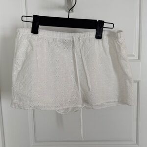 White Eyelet Women Shorts